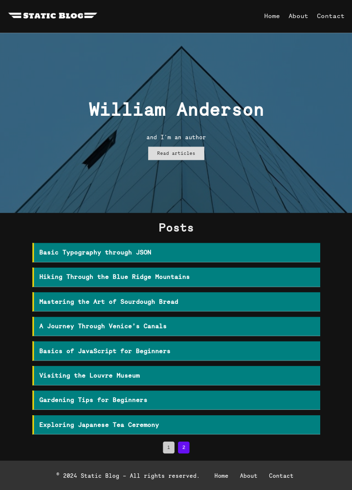 Home Page - Dark Mode